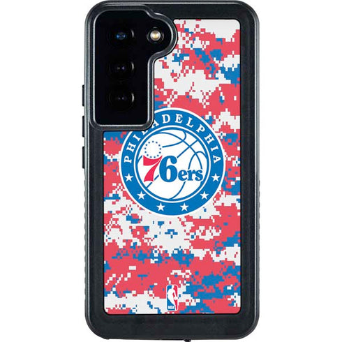 NBA Philadelphia 76ers Red Digi Camo Galaxy S24 Waterproof Case