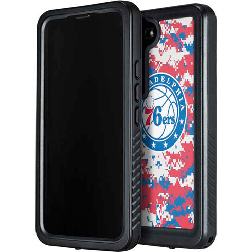 NBA Philadelphia 76ers Red Digi Camo Galaxy S24 Waterproof Case
