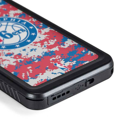 NBA Philadelphia 76ers Red Digi Camo Galaxy S24 Waterproof Case