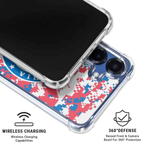 NBA Philadelphia 76ers Red Digi Camo Galaxy S25 FE Clear Case