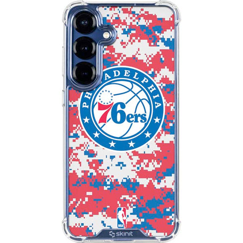 NBA Philadelphia 76ers Red Digi Camo Galaxy S25 Plus Clear Case