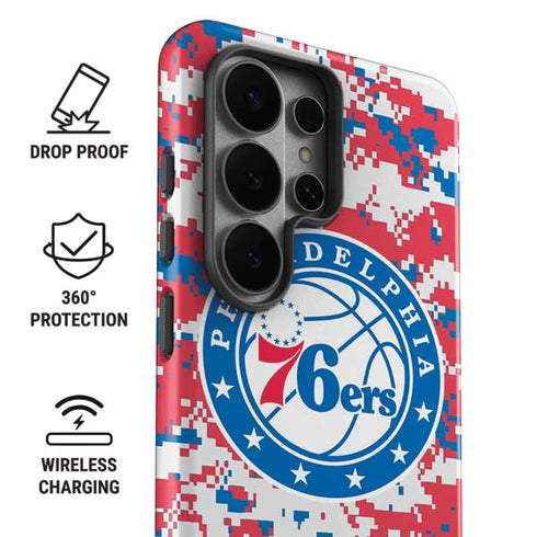 NBA Philadelphia 76ers Red Digi Camo Galaxy S26 Ultra Impact Case