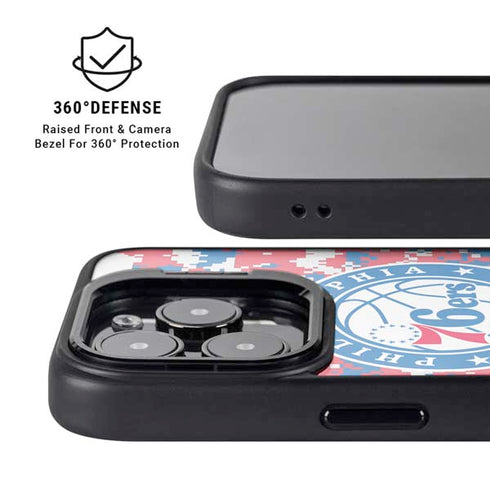 NBA Philadelphia 76ers Red Digi Camo iPhone 13 Pro Kickstand Case