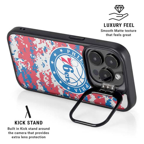 NBA Philadelphia 76ers Red Digi Camo iPhone 13 Pro Max Kickstand Case