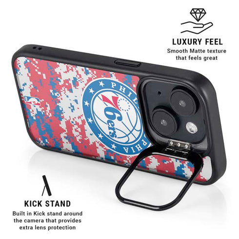 NBA Philadelphia 76ers Red Digi Camo iPhone 14 Kickstand Case