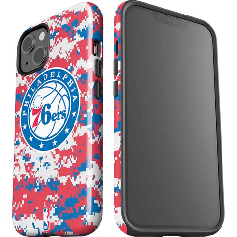 NBA Philadelphia 76ers Red Digi Camo iPhone 15 Impact Case