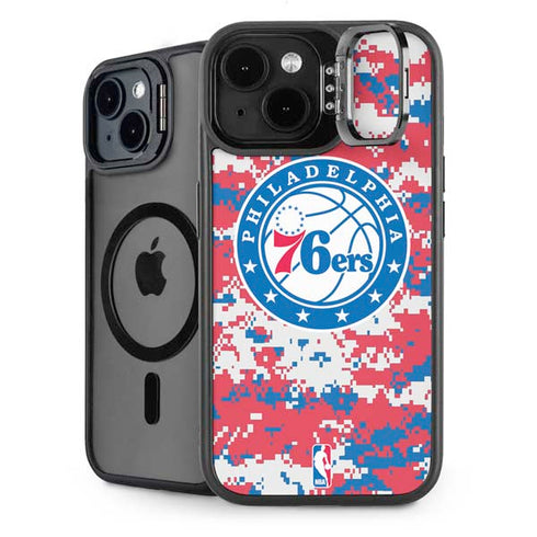 NBA Philadelphia 76ers Red Digi Camo iPhone 15 Kickstand Case