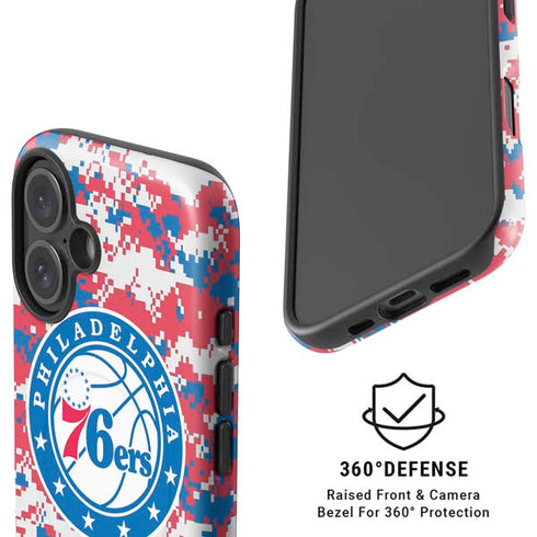 NBA Philadelphia 76ers Red Digi Camo iPhone 16 Magsafe Impact Case