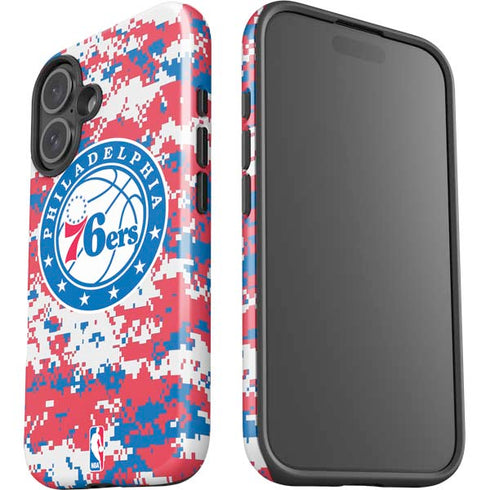 NBA Philadelphia 76ers Red Digi Camo iPhone 16 Plus Impact Case