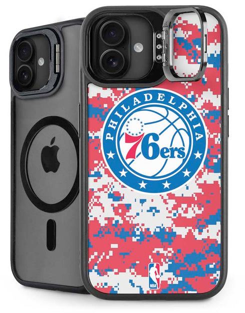 NBA Philadelphia 76ers Red Digi Camo iPhone 16 Plus Kickstand Case