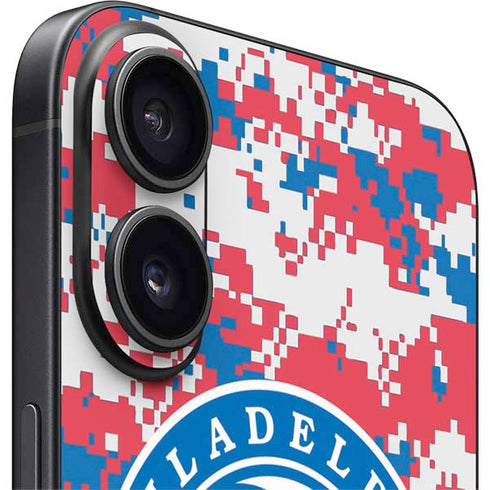 NBA Philadelphia 76ers Red Digi Camo iPhone 16 Plus Skin