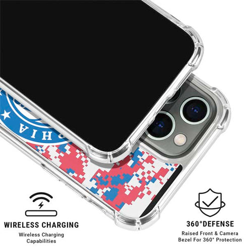 NBA Philadelphia 76ers Red Digi Camo iPhone 16 Pro Clear Case