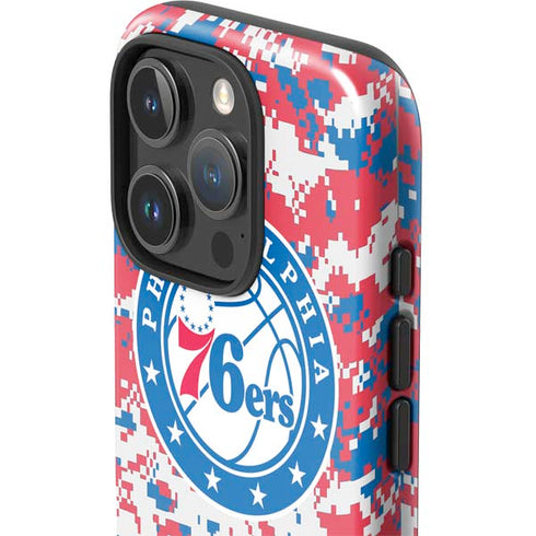 NBA Philadelphia 76ers Red Digi Camo iPhone 16 Pro Impact Case
