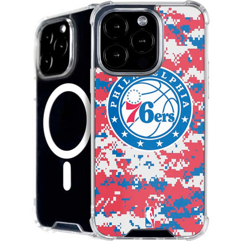 NBA Philadelphia 76ers Red Digi Camo iPhone 16 Pro MagSafe Case