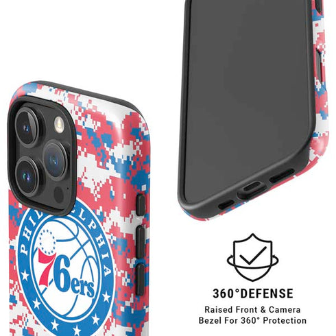 NBA Philadelphia 76ers Red Digi Camo iPhone 16 Pro Magsafe Impact Case