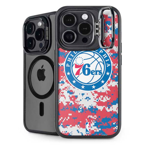 NBA Philadelphia 76ers Red Digi Camo iPhone 16 Pro Max Kickstand Case