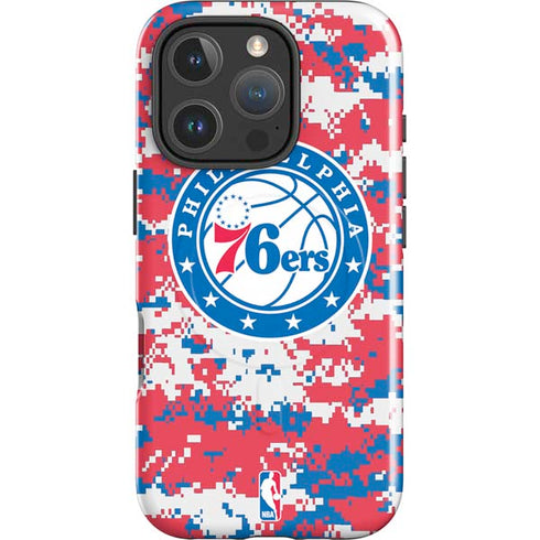 NBA Philadelphia 76ers Red Digi Camo iPhone 16 Pro Max Magsafe Impact Case