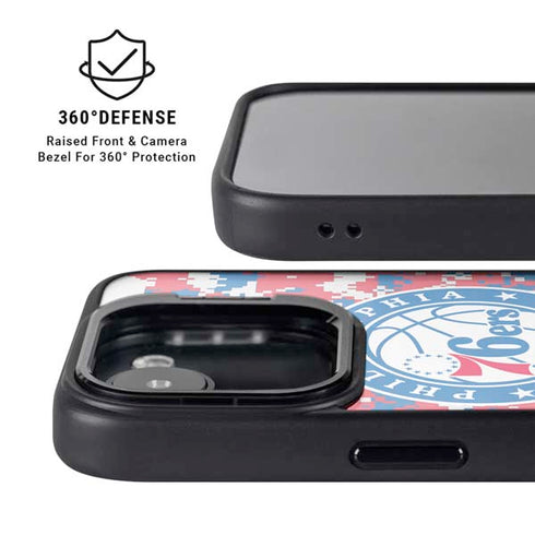 NBA Philadelphia 76ers Red Digi Camo iPhone 16e Kickstand Case