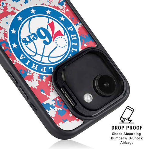 NBA Philadelphia 76ers Red Digi Camo iPhone 16e Kickstand Case