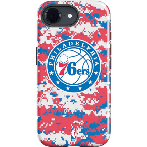 NBA Philadelphia 76ers Red Digi Camo iPhone 16e Impact Case