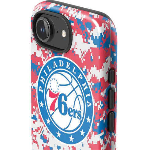 NBA Philadelphia 76ers Red Digi Camo iPhone 16e Impact Case