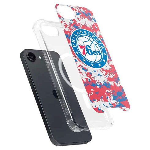 NBA Philadelphia 76ers Red Digi Camo iPhone 16e MagSafe Case