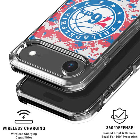 NBA Philadelphia 76ers Red Digi Camo iPhone 17 Air Clear Case
