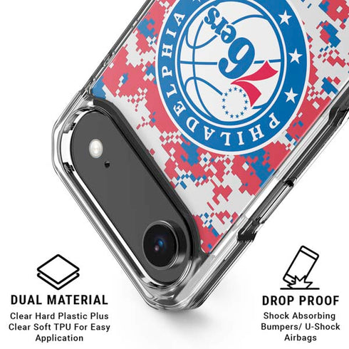 NBA Philadelphia 76ers Red Digi Camo iPhone 17 Air Clear Case