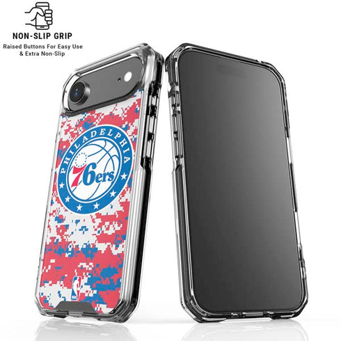 NBA Philadelphia 76ers Red Digi Camo iPhone 17 Air Clear Case