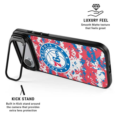 NBA Philadelphia 76ers Red Digi Camo iPhone 17 Air Kickstand Case