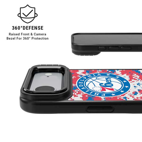 NBA Philadelphia 76ers Red Digi Camo iPhone 17 Air Kickstand Case