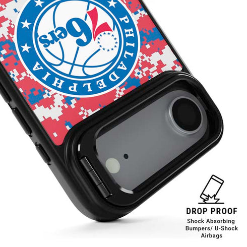 NBA Philadelphia 76ers Red Digi Camo iPhone 17 Air Kickstand Case