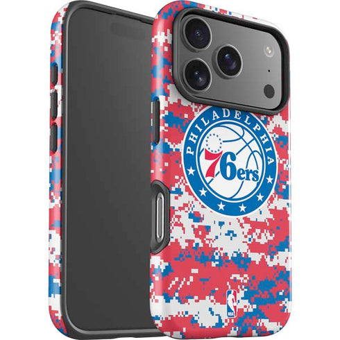 NBA Philadelphia 76ers Red Digi Camo iPhone 17 Pro Impact Case