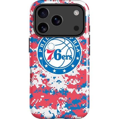NBA Philadelphia 76ers Red Digi Camo iPhone 17 Pro Magsafe Impact Case