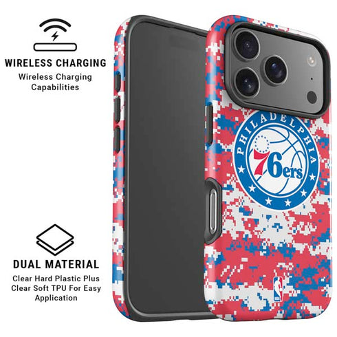 NBA Philadelphia 76ers Red Digi Camo iPhone 17 Pro Magsafe Impact Case