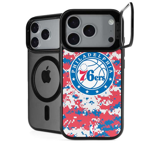 NBA Philadelphia 76ers Red Digi Camo iPhone 17 Pro Max Kickstand Case