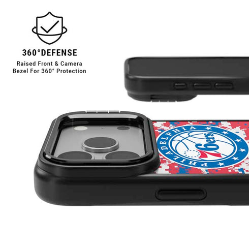 NBA Philadelphia 76ers Red Digi Camo iPhone 17 Pro Max Kickstand Case