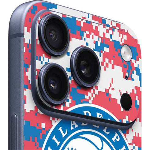 NBA Philadelphia 76ers Red Digi Camo iPhone 17 Pro Max Skin