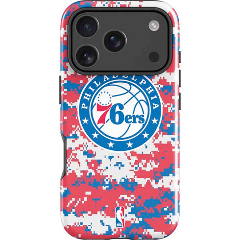 NBA Philadelphia 76ers Red Digi Camo iPhone 18 Pro Impact Case