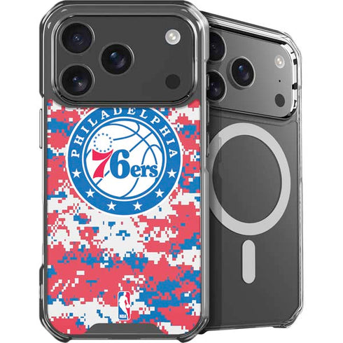 NBA Philadelphia 76ers Red Digi Camo iPhone 18 Pro MagSafe Case