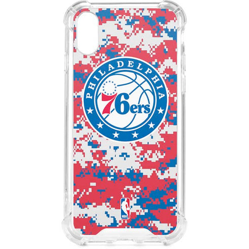 NBA Philadelphia 76ers Red Digi Camo iPhone XS Clear Case