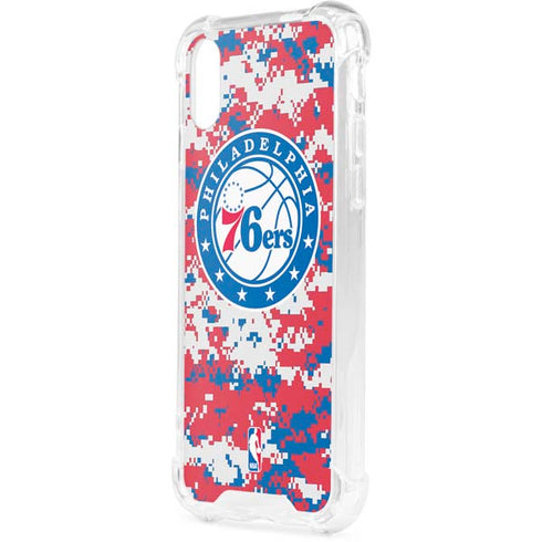 NBA Philadelphia 76ers Red Digi Camo iPhone XS Clear Case