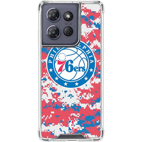 NBA Philadelphia 76ers Red Digi Camo Moto G 5G (2025) Clear Case