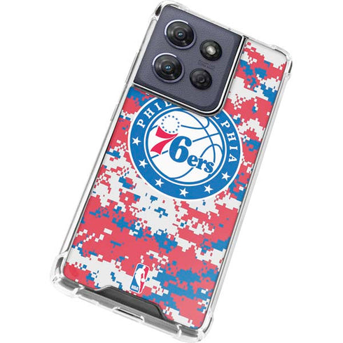 NBA Philadelphia 76ers Red Digi Camo Moto G 5G (2025) Clear Case