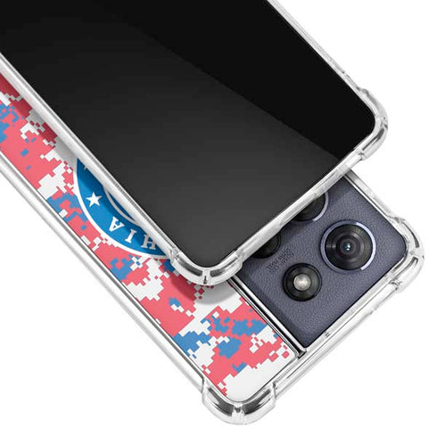 NBA Philadelphia 76ers Red Digi Camo Moto G 5G (2025) Clear Case