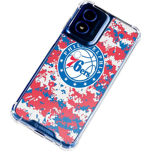 NBA Philadelphia 76ers Red Digi Camo Moto G 5G (2024) Clear Case