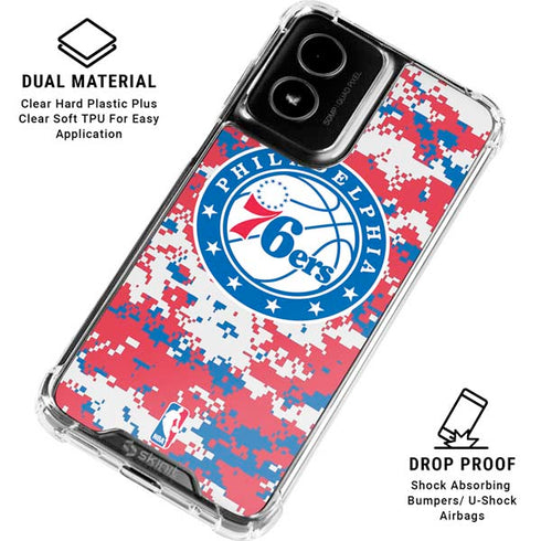 NBA Philadelphia 76ers Red Digi Camo Moto G Power 5G (2024) Clear Case