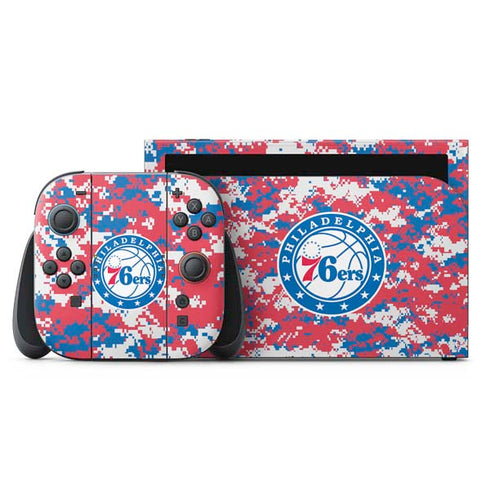 NBA Philadelphia 76ers Red Digi Camo Nintendo Skins