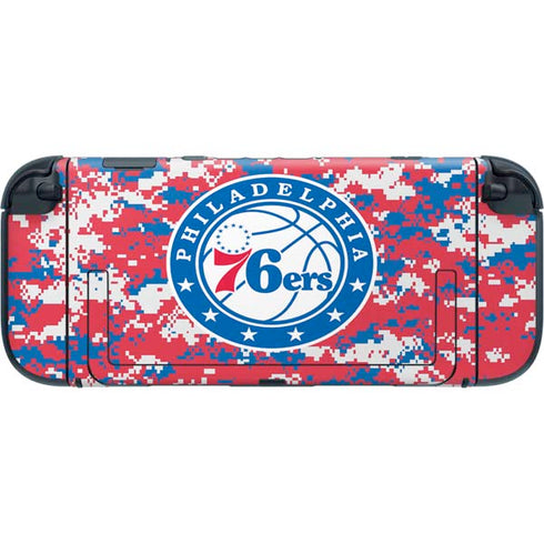 NBA Philadelphia 76ers Red Digi Camo Nintendo Switch 2 (2025) with Joy-Con Skin