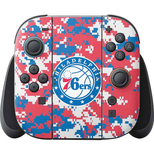 NBA Philadelphia 76ers Red Digi Camo Nintendo Switch 2 (2025) Joy-Con Controller Skin